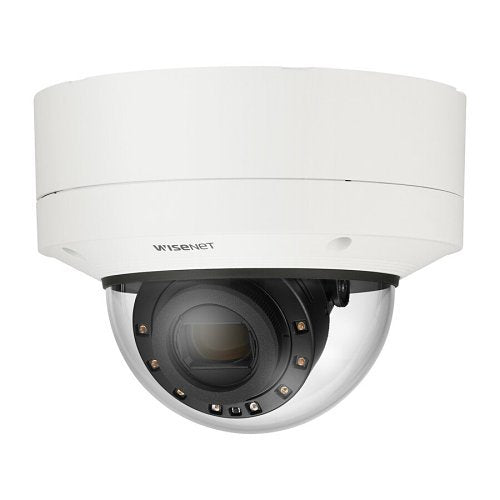 Hanwha XNV-6123R 2MP 5.2-62.4mm IR 90M Outdoor Vandaal Dome AI Camera Zijaanzicht